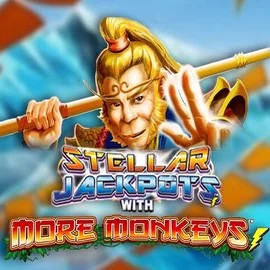 Stellar Jackpots with More Monkeys online game logo by Lightning Box Game on oranjepalace-casino.co.nl